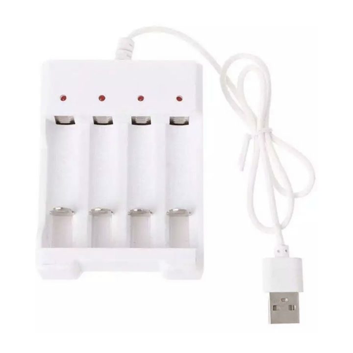 USB Plug Charger DC 5V 1A 1.2V 4 Slot AA /AAA