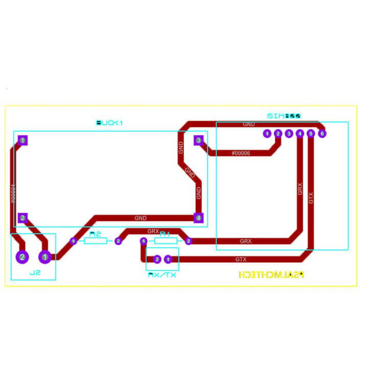 Sim800L Buck-Converter Proteus PCB Circuit